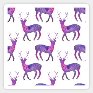 Bright watercolor pattern with galaxy deer Sticker